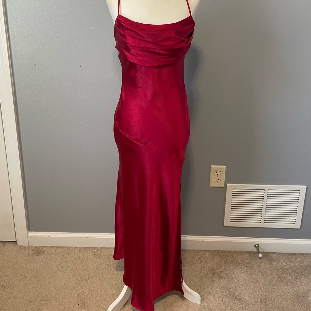 Red Hello Molly Satin Midi Dress